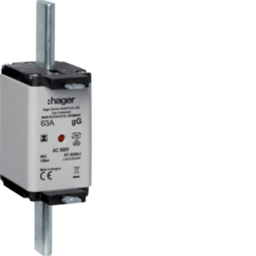 Hager NH-Sicherung NH2C gG 500V/63A Iso-Griff LNH2063MK