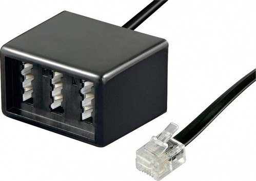 Goobay TAE Adapter NFF-RJ11/RJ14 0,2m,sw,Bu/St 68027