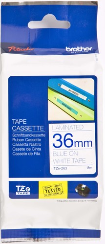 Brother Schriftbandkassette BF.weiß/DF.blau TZe-263