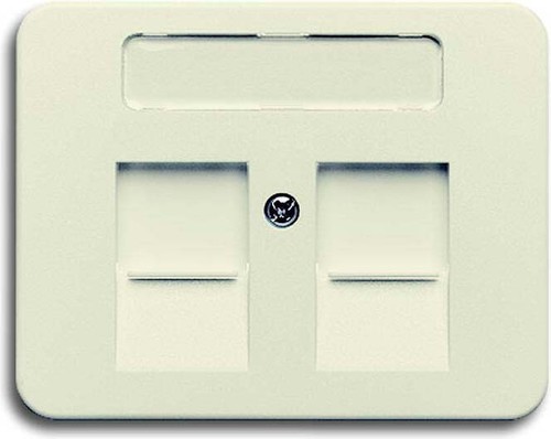 Busch-Jaeger Zentralscheibe weiß Mod.Jack,2Ö,Beschri. 1800-22G Busch-Jaeger Zentralscheibe weiß Mod.Jack,2Ö,Beschri. 1800-22G