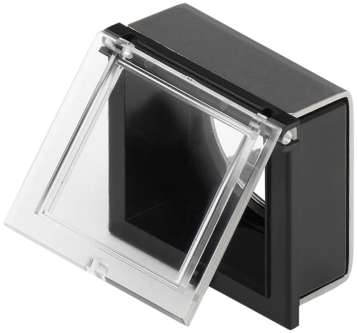 Eao Schutzklappe flach Schwarz/klar 24x24 61-9921.0