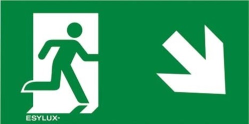 ESYLUX Piktogramm-Folie einseitig Pfeil unten/rechts SLX 32m HCPikto u/re
