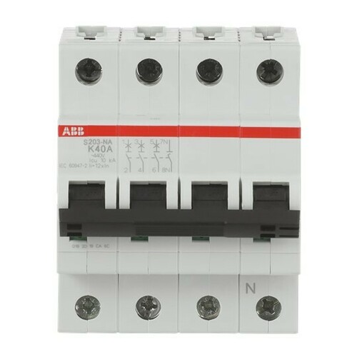 ABB Stotz S&J Leitungsschutzschalter 6kA,40A,3P+NA S203-K40NA ABB Stotz S&J Leitungsschutzschalter 6kA,40A,3P+NA S203-K40NA