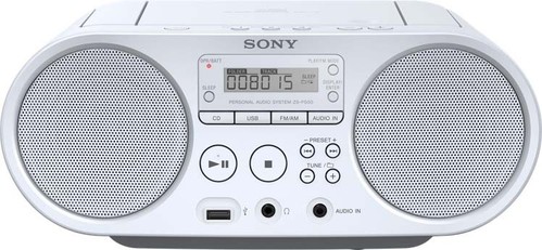 Sony Radio/CD/USB-Player AM FM, weiß ZSPS50W.CED