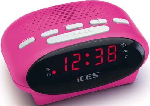 ICES Uhrenradio UKW Ices ICR-210 pink