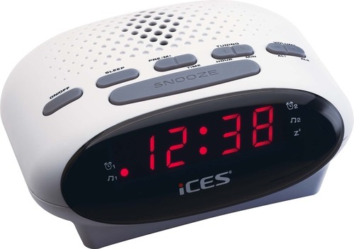 ICES Uhrenradio UKW Ices ICR-210 white