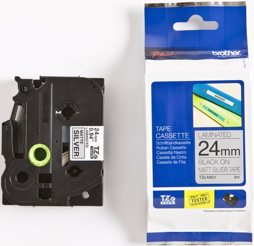 Brother Schriftbandkassette si./metallic schwarz TZe-M951 Brother Schriftbandkassette si./metallic schwarz TZe-M951