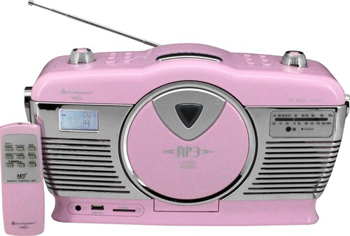 Soundmaster Retro-Kofferradio vertikal CD-Spieler RCD1350PI Rosa