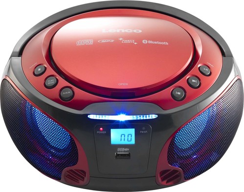 LENCO UKW-Radio CD/MP3 tragbar USB,BT SCD-550 red
