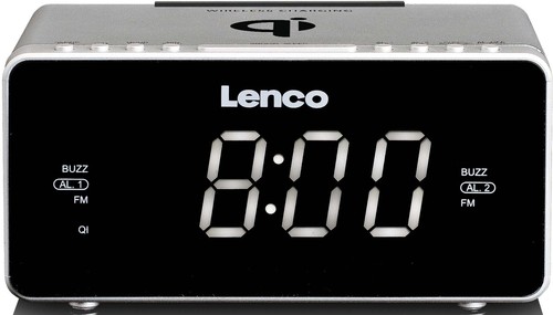 LENCO Uhrenradio PLL,FM,QI-Charging CR-550 si