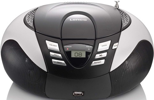 LENCO UKW-Radio m.CD tragbar UKW,silber SCD-37 USB si