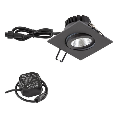 EVN Lichttechnik LED-Deckeneinbauleuchte 3000K IP65 anthrazit PC654N91602