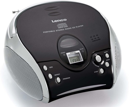 LENCO UKW-Radio m.CD stereo,schwarz/silbe SCD-24 black/silver