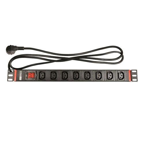 Televes 19" Steckdosenleiste 1HE, 8-f.Kaltge.,16A USDL8C13