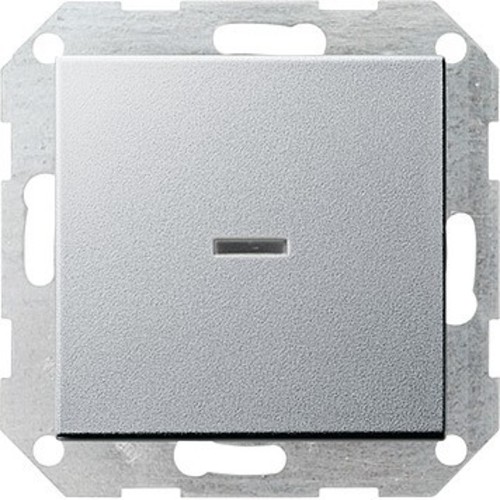 Gira Tast-Kontrollschalter aluminium 2-pol., System55 012226