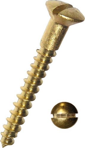 Dresselhaus Linsensenk-Holzschrauben mit Schlitz, Messing 3103/000/51 4x60