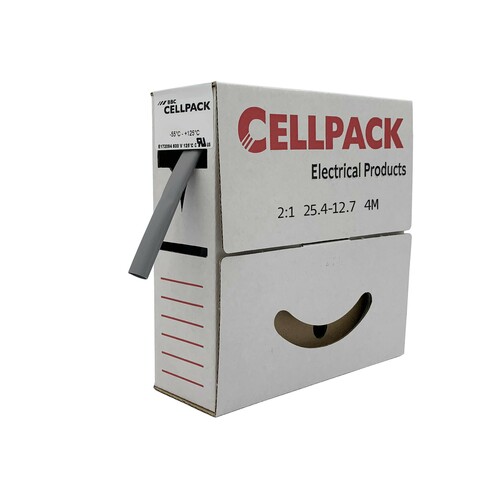 Cellpack Schrumpfschlauch in Abrollbox 4m SB/25.4-12.7/grau/4m