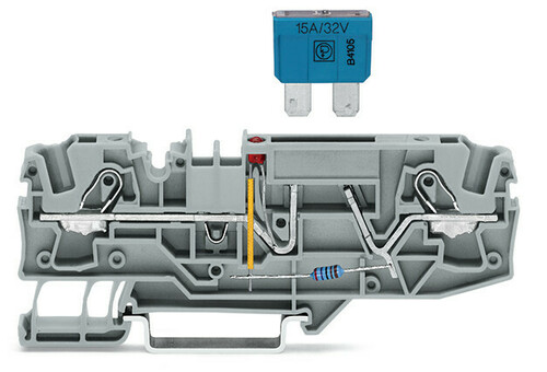 WAGO GmbH & Co. KG 2-Leiter-Sicherungsklemme Prüfmöglichkeit,grau 2006-1681/1000-435