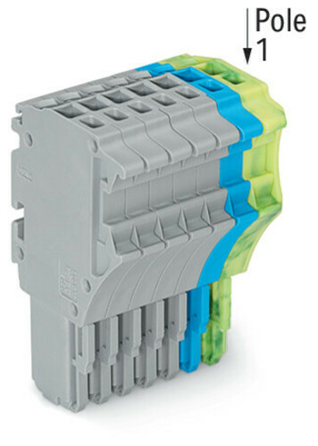 WAGO GmbH & Co. KG 1-Leiter-Federleiste 1,5 mm²,gr/bl/gn-ge 2020-107/000-038
