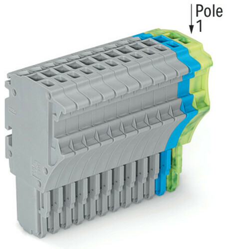 WAGO GmbH & Co. KG 1-Leiter-Federleiste 1,5 mm²,gr/bl/gn-ge 2020-113/000-038