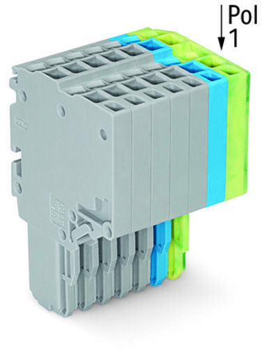 WAGO GmbH & Co. KG 2-Leiter-Federleiste 1,5mm²,gr/bl/gn-ge 2020-208/000-038