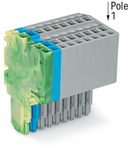 WAGO GmbH & Co. KG 2-Leiter-Federleiste 1,5mm²,gn-ge/bl/gr 2020-210/000-039