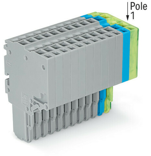 WAGO GmbH & Co. KG 2-Leiter-Federleiste 1,5mm²,gr/bl/gn-ge 2020-212/000-038