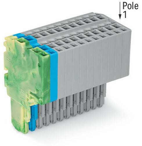 WAGO GmbH & Co. KG 2-Leiter-Federleiste 1,5mm²,gn-ge/bl/gr 2020-212/000-039