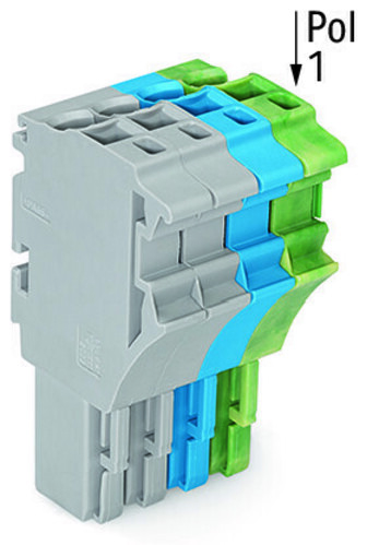 WAGO GmbH & Co. KG 1-Leiter-Federleiste 4 mm²,gr/bl/gn-ge 2022-104/000-038/999