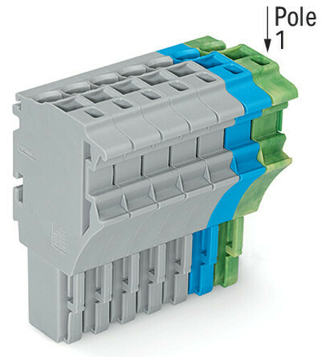 WAGO GmbH & Co. KG 1-Leiter-Federleiste 4 mm²,gr/bl/gn-ge 2022-108/000-038