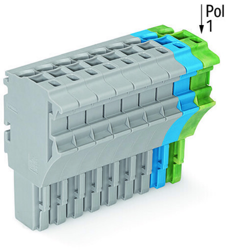 WAGO GmbH & Co. KG 1-Leiter-Federleiste 4 mm²,gr/bl/gn-ge 2022-111/000-038