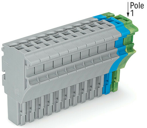 WAGO GmbH & Co. KG 1-Leiter-Federleiste 4 mm²,gr/bl/gn-ge 2022-112/000-038
