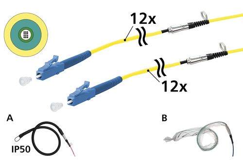 Metz Connect OpDAT VIK Universalkabel 12xOS2, LC-LC, 30 m 152U129JJ5030G
