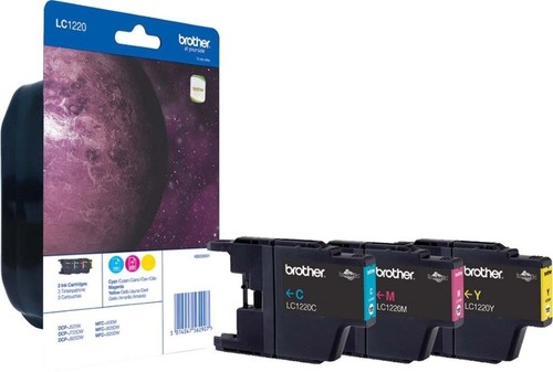 Brother Blisterfarbtintenset Rainb cy, mag, gelb LC-1220RBWBPDR