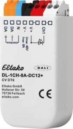 Eltako 1-Kanal DALI-LED-Dimmer 8A DL-1CH-8A-DC12+