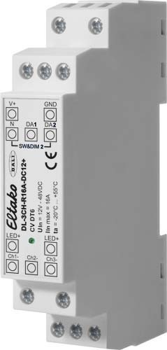 Eltako 3-Kanal DALI-LED-Dimmer 16A für Hutschiene DL-3CH-R16A-DC12+