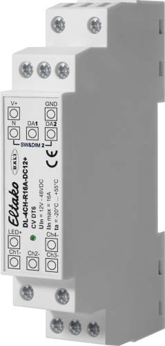 Eltako 4-Kanal DALI-LED-Dimmer 16A für Hutschiene DL-4CH-R16A-DC12+