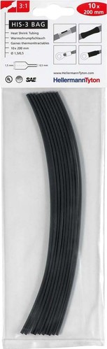 HellermannTyton Schrumpfschlauch 10Abschnitte a 200mm HIS-3 BAG 1,5/0,5