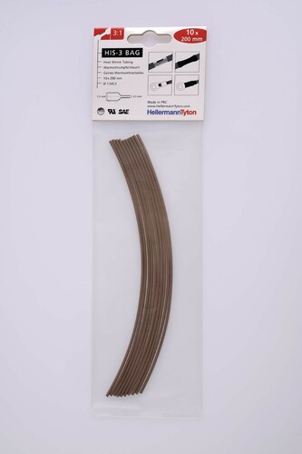 HellermannTyton Schrumpfschlauch 10Abschnitte a 200mm HIS-3-BAG-1.5/0.5 br
