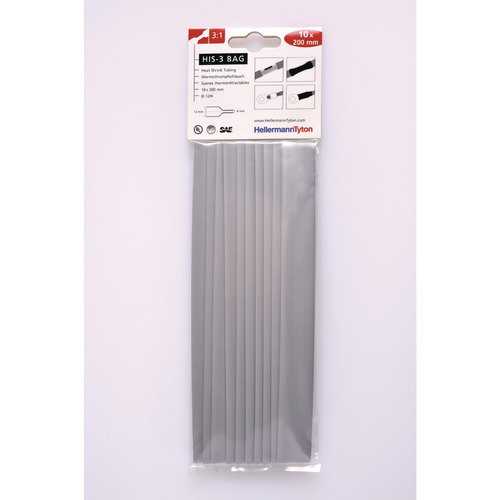 HellermannTyton Schrumpfschlauch 10Abschnitte a 200mm HIS-3-BAG-12/4 gr