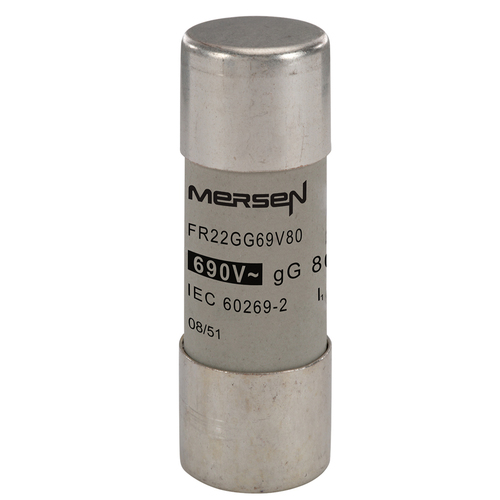 Mersen Sicherungseinsatz zylindr. gG 22x58 80A FR22GG69V80 Mersen Sicherungseinsatz zylindr. gG 22x58 80A FR22GG69V80