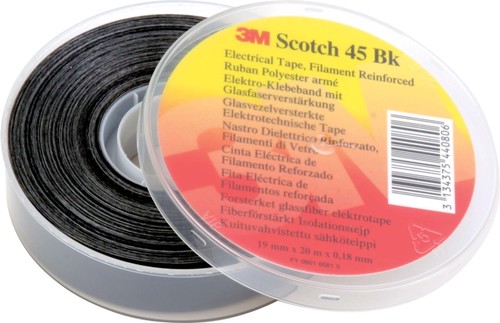 3M Deutschland Glasf-Polyest-Isolierband 19mmx20m,sw, glasf. Scotch 45 19x20 bk