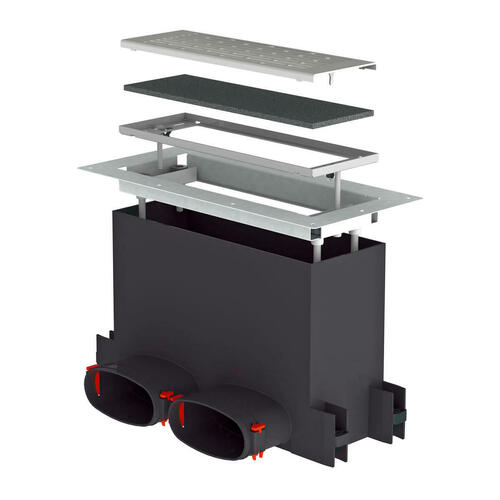 Helios Ventilatoren FlexPipe Wand-Boden-Kasten 2 Stutzen Oval 51 FRS-WBK 2-51