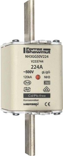 Mersen Sicherungseinsatz NH Sond. gG Gr.3 100A sfü KM NH3GG50V100 Mersen Sicherungseinsatz NH Sond. gG Gr.3 100A sfü KM NH3GG50V100