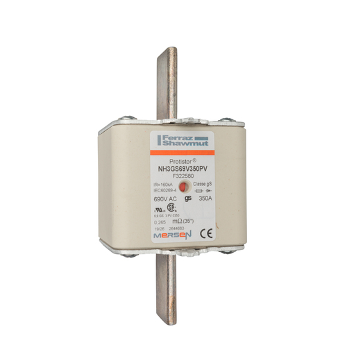 Mersen Sicherungseinsatz NH gS Gr.3 350A sfü KM NH3GS69V350PV Mersen Sicherungseinsatz NH gS Gr.3 350A sfü KM NH3GS69V350PV