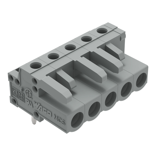 WAGO GmbH & Co. KG THT-Federleiste abgewink. Rastermaß 5mm,grau 232-235