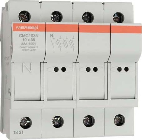 Mersen Sicherungshalter 10x38 AC690V 32A 3+N CMC103N