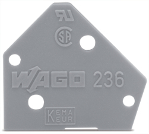 WAGO GmbH & Co. KG Abschlussplatte 1mm anrastbar,lichtgrau 236-300