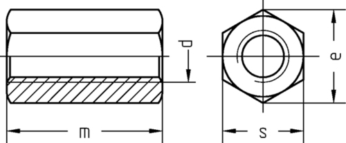Dresselhaus Sechskantmutter 3 d hoch DIN6334 galv.verz. 0722/001/01 6 Dresselhaus Sechskantmutter 3 d hoch DIN6334 galv.verz. 0722/001/01 6