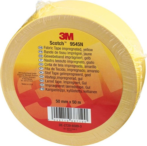 3M Deutschland Imprägniertes Gewebeband 50 mm x 50 m, gelb 9545N Y50